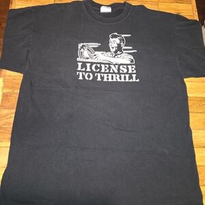Vintage Graphic T-shirt "License To Thrill  Shirt XL Street Rod Drive Fast Black